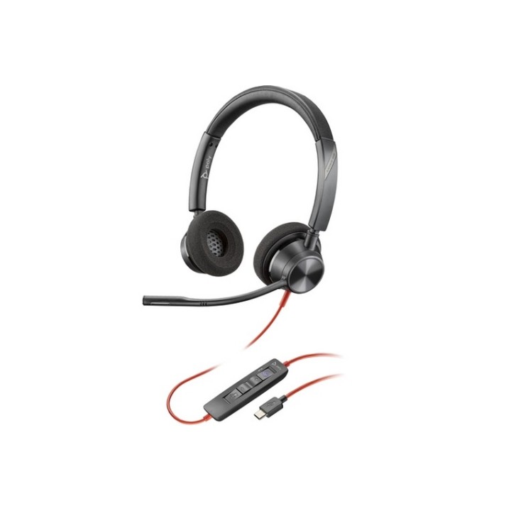 Poly Blackwire 3320 Stereo Microsoft Teams Certified USB-C Headset +USB-C/A Adap
