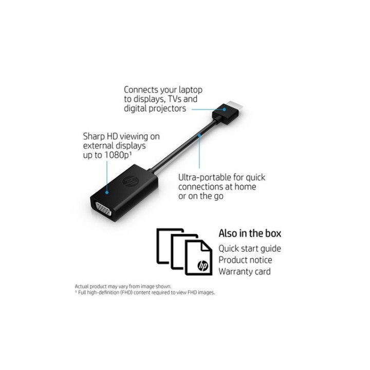 HP - Adattatore video - HD-15 (VGA) femmina a HDMI maschio