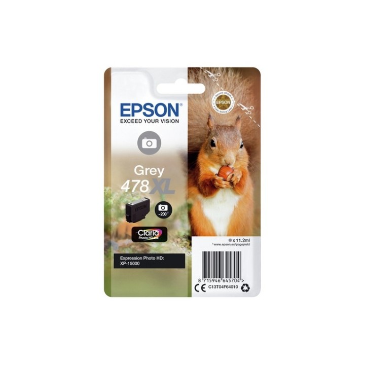 Epson 478XL - 11.2 ml - alta capacità - grigio - originale - cartuccia d'inchios
