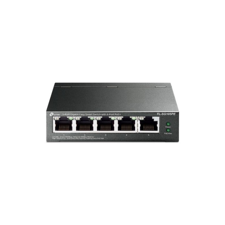 TP-Link TL-SG105PE - Switch - gestito - 5 x 10/100/1000 (4 PoE+) - desktop - PoE (TL-SG105PE)