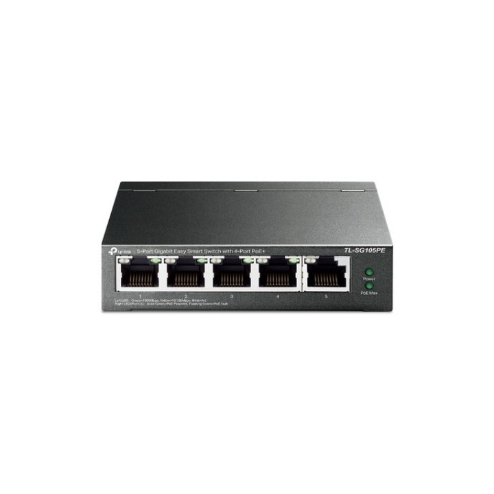 TP-Link TL-SG105PE - Switch - gestito - 5 x 10/100/1000 (4 PoE+) - desktop - PoE