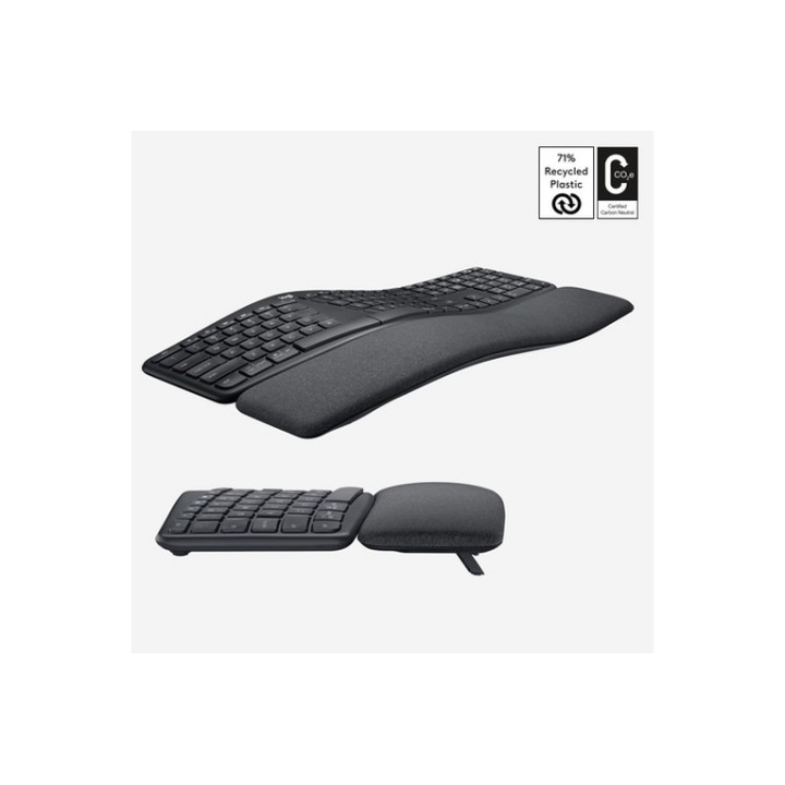 Logitech ERGO K860 - Tastiera - senza fili - 2.4 GHz, Bluetooth 5.0 - QWERTY - U (920-010108)