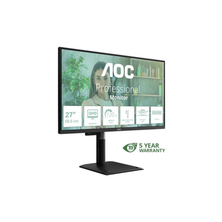 AOC Professional Q27P4U - Monitor a LED - 27" - 2560 x 1440 QHD @ 120 Hz - IPS -