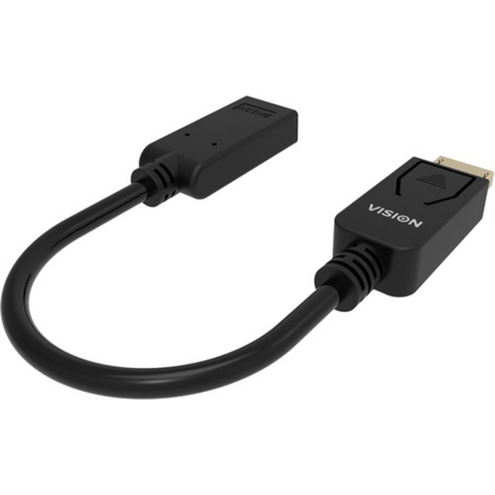 VISION - Adattatore video - DisplayPort maschio a HDMI femmina - nero - supporta