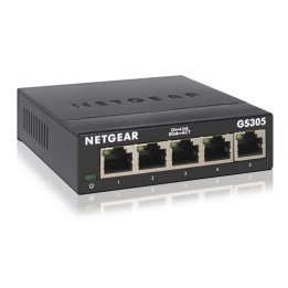 NETGEAR GS305 - Switch - unmanaged - 5 x 10/100/1000 - desktop, montaggio a pare (GS305-300PES)