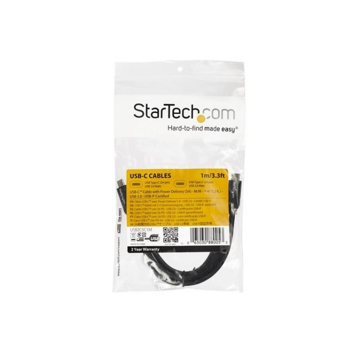 StarTech Cavo USB-C a USB-C con Power Delivery PD 5A - M/M - USB2.0 - Conforme U