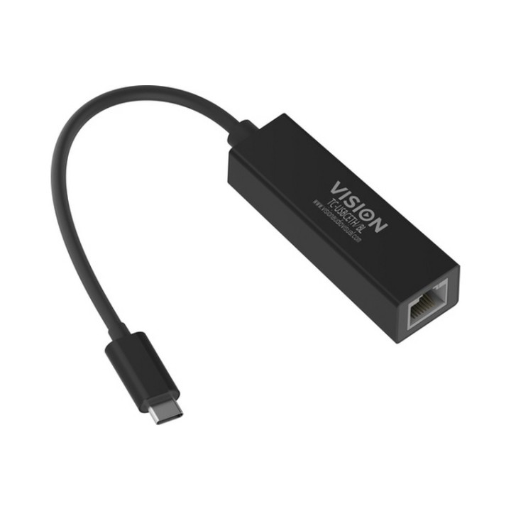 VISION Professional installation-grade USB-C to RJ45 Gigabit Ethernet network ad (TC-USBCETH/BL)