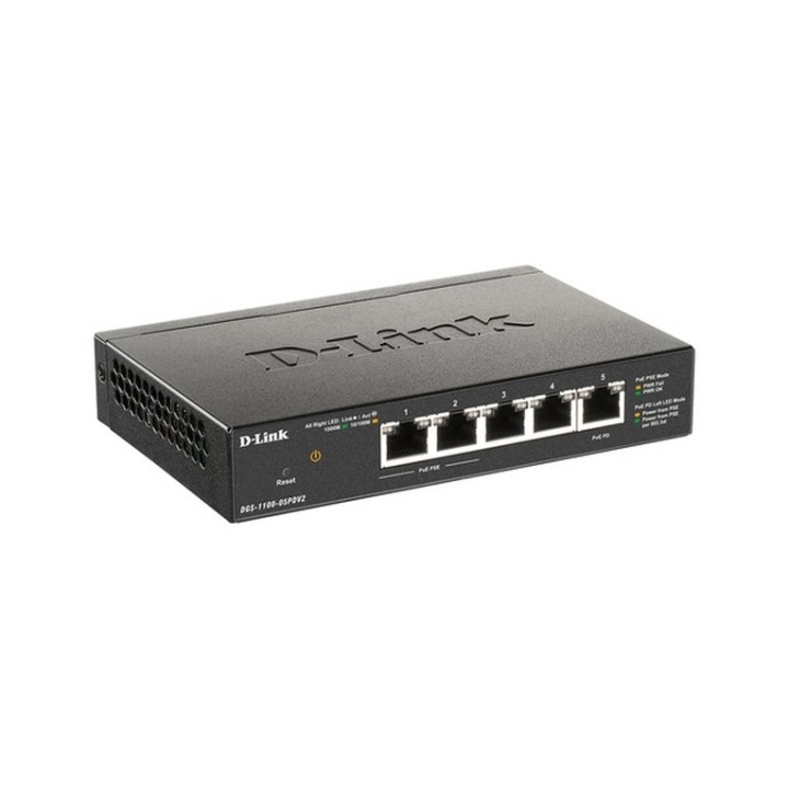 D-Link DGS 1100-05PDV2 - Switch - intelligente - 5 x 10/100/1000 (2 PoE) - deskt