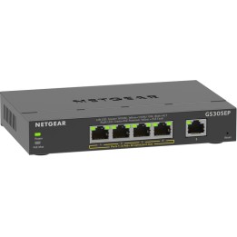 NETGEAR Plus GS305EP - Switch - intelligente - 5 x 10/100/1000 (4 PoE+) - deskto (GS305EP-100PES)