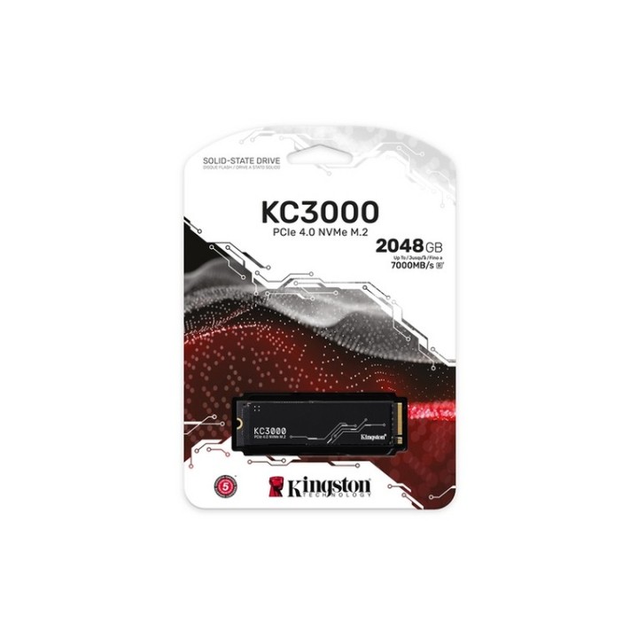 Kingston KC3000 - SSD - 2048 GB - interno - M.2 2280 - PCIe 4.0 (NVMe) - per Int (SKC3000D/2048G)