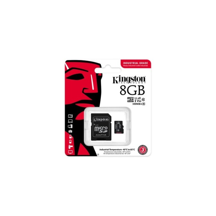 Kingston Industrial - Scheda di memoria flash (adattatore microSDHC per SD in do (SDCIT2/8GB)