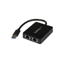Startech Adattatore USB 3.0 a doppia porta RJ45 con porta USB integrata - Scheda