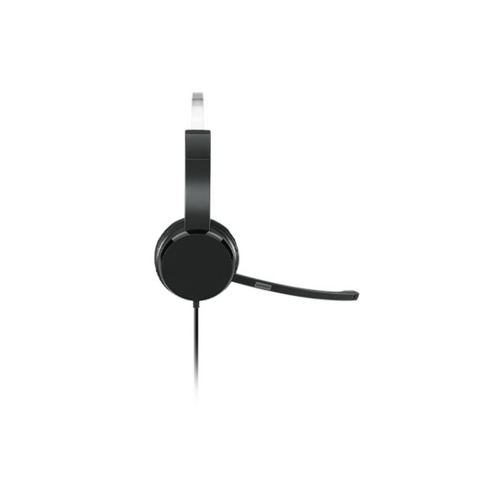 Lenovo 100 - Cuffie con microfono - over ear - cablato - USB-A - nero