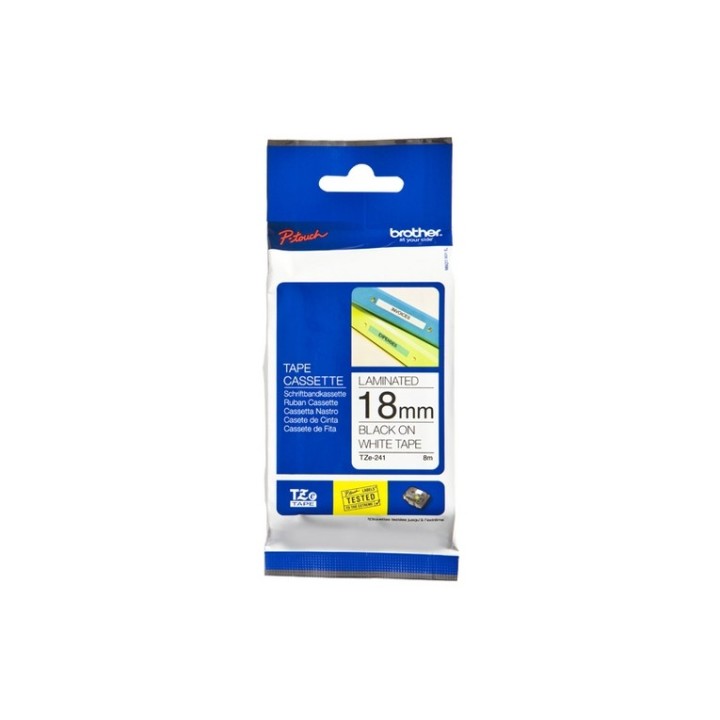 Brother TZe-241 - Adesivo standard - nero su bianco - Rotolo (1,8 cm x 8 m) 1 ca (TZE241)