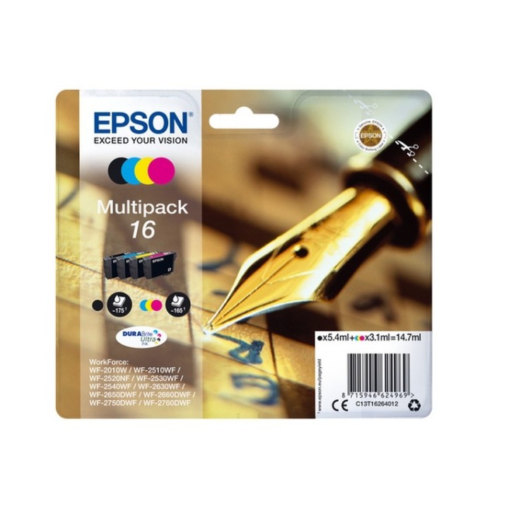 Epson 16 Multipack - Confezione da 4 - nero, giallo, ciano, magenta - originale