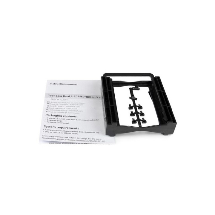 Startech Staffa di montaggio per dual SSD/HDD da 2,5" per bay da 3,5" - Adattato (BRACKET225PT)