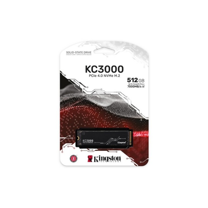 Kingston KC3000 - SSD - 512 GB - interno - M.2 2280 - PCIe 4.0 (NVMe) - per Inte (SKC3000S/512G)