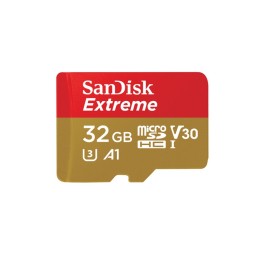 SanDisk Extreme - Scheda di memoria flash (adattatore microSDHC per SD in dotazi (SDSQXAF-032G-GN6AA)
