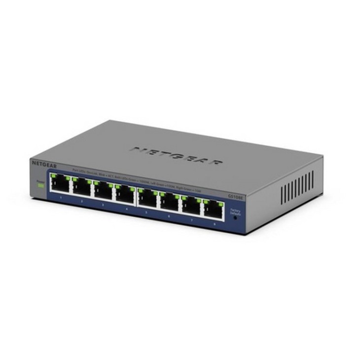 NETGEAR Plus GS108Ev4 - Switch - unmanaged - desktop, montaggio a parete