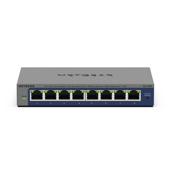 NETGEAR Plus GS108Ev4 - Switch - unmanaged - desktop, montaggio a parete