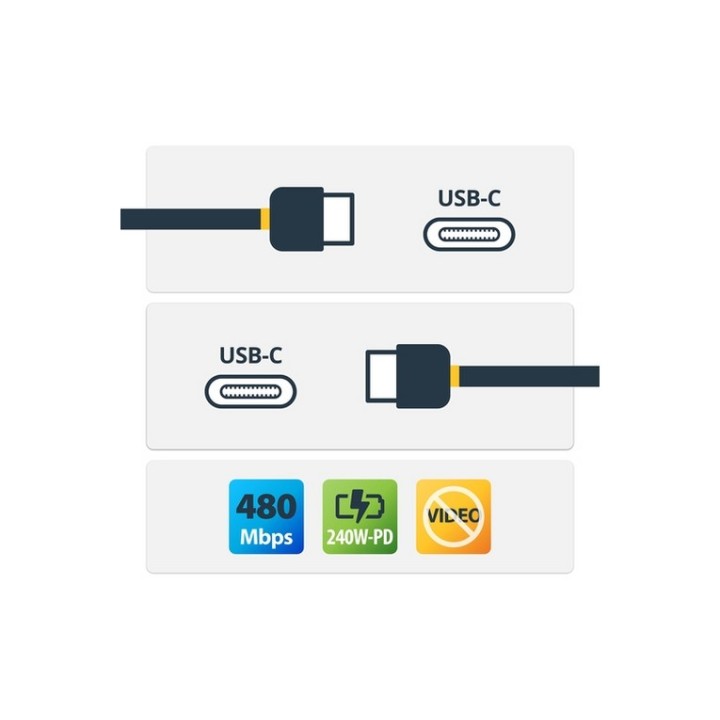 StarTech 1m USB C Charging Cable, USB-IF Certified USB-C Cable, 240W - Cavo USB