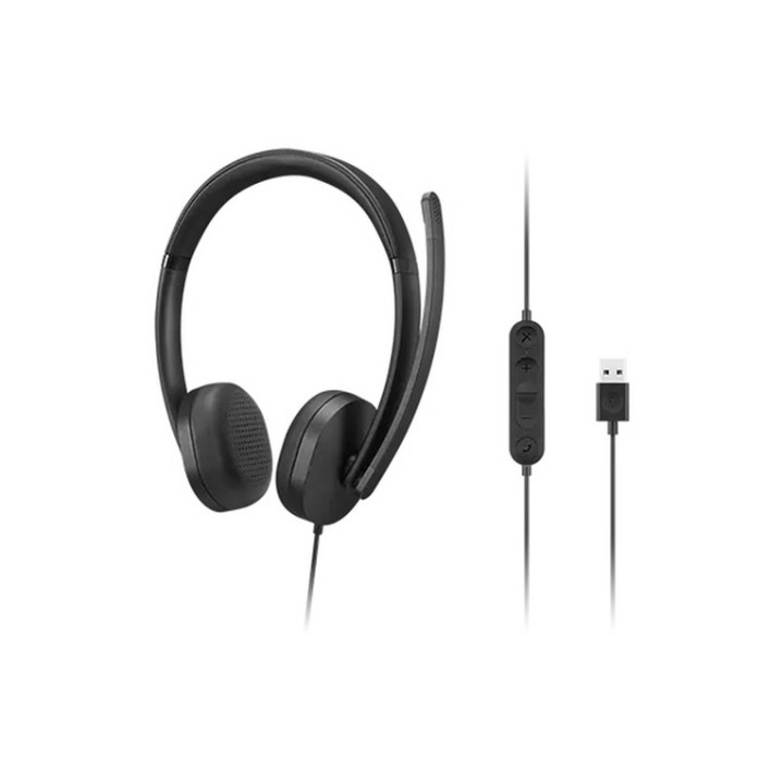Lenovo Gen 2 - Cuffie con microfono - over ear - cablato - USB-A - nero