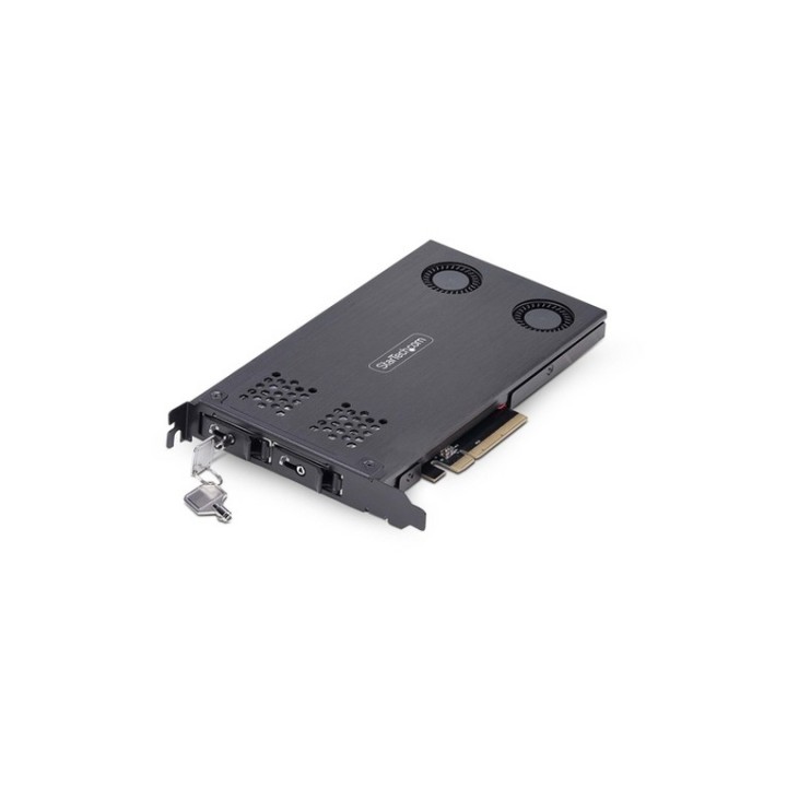 StarTech.com Dual-Bay M.2 NVMe SSD Removable Mobile Rack for PCIe x8 Slot - Adat (2M2-REMOVABLE-PCIE)