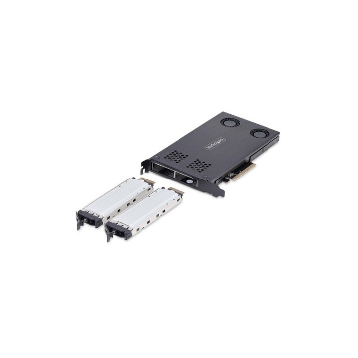 StarTech.com Dual-Bay M.2 NVMe SSD Removable Mobile Rack for PCIe x8 Slot - Adat (2M2-REMOVABLE-PCIE)