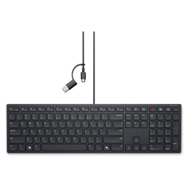 Dell Pro Silent Wired Collaboration Keyboard KB525C - Tastiera - USB, USB-C - QW (KB525C-EN-EMEA)