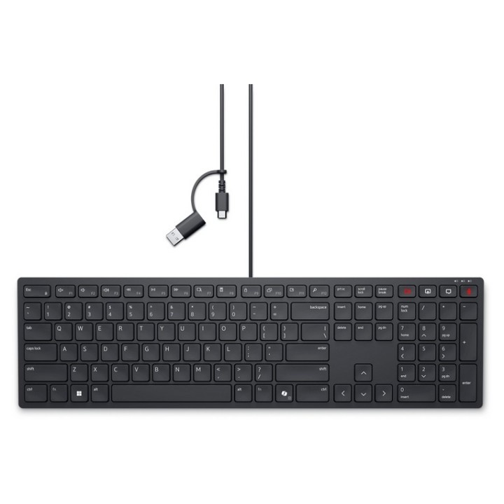 Dell Pro Silent Wired Collaboration Keyboard KB525C - Tastiera - USB, USB-C - QW (KB525C-IT-EMEA)