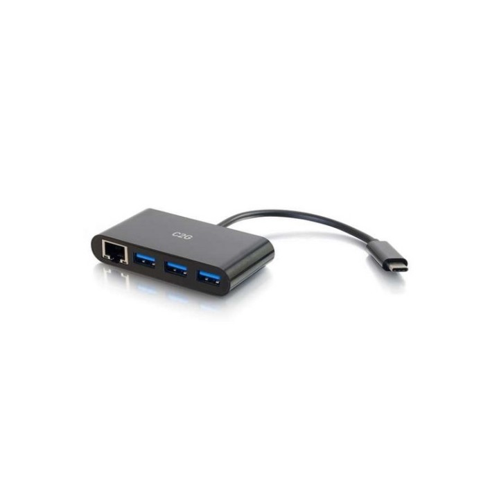 C2G USB C Hub with Ethernet - 3-Port USB Hub - Hub - 3 x SuperSpeed USB 3.0 + 1