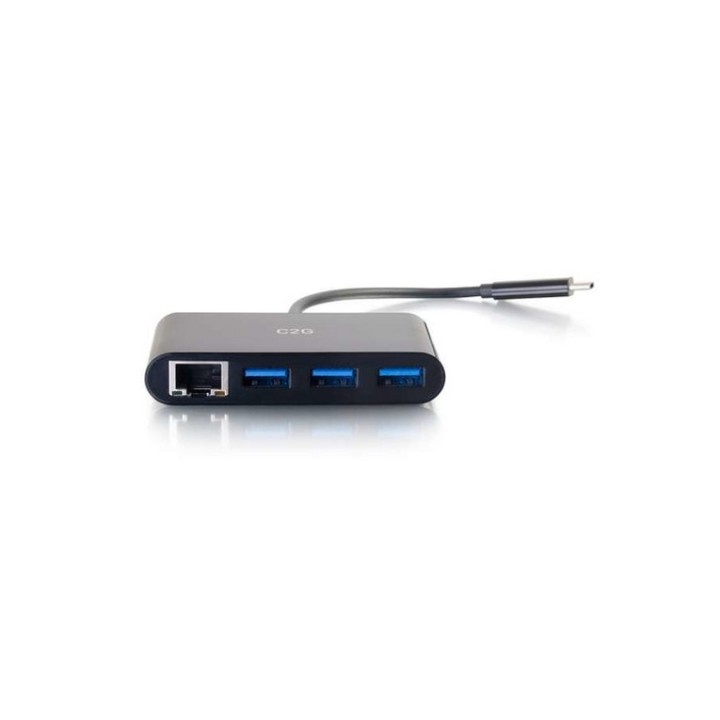 C2G USB C Hub with Ethernet - 3-Port USB Hub - Hub - 3 x SuperSpeed USB 3.0 + 1