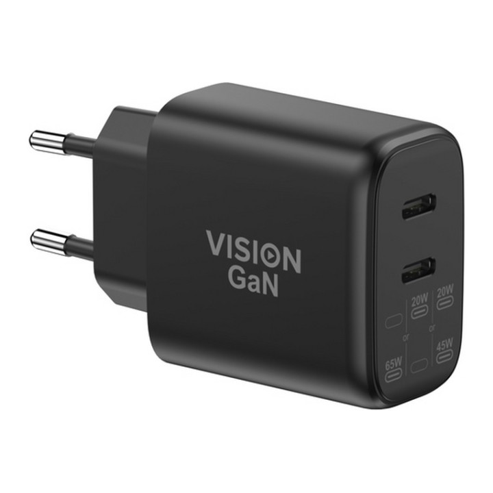 Vision - Alimentatore - 65 watt - 3.25 A - 2 connettori di uscita (2 x USB-C) -