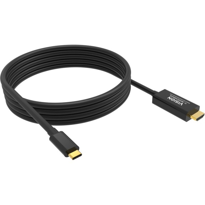VISION - Cavo adattatore - USB-C maschio a HDMI maschio - 2 m - nero - supporta