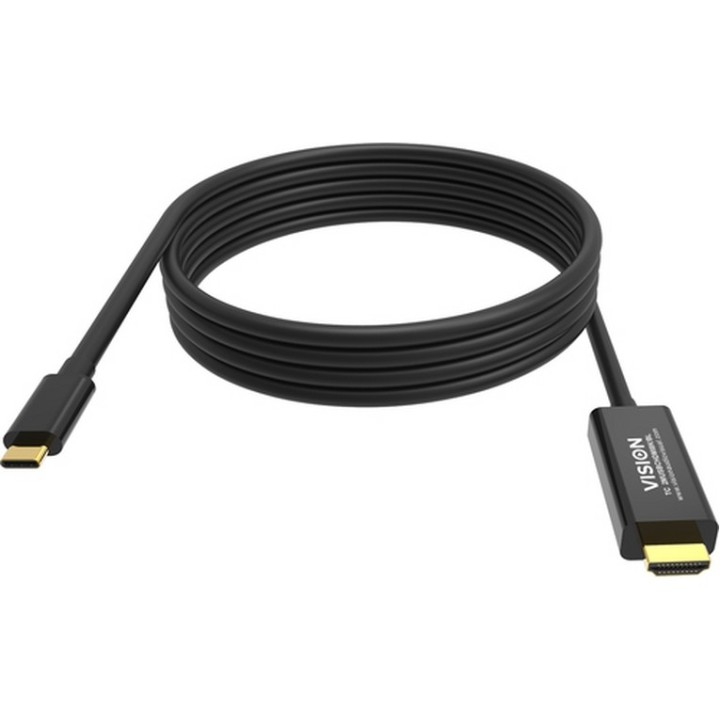 VISION - Cavo adattatore - USB-C maschio a HDMI maschio - 2 m - nero - supporta