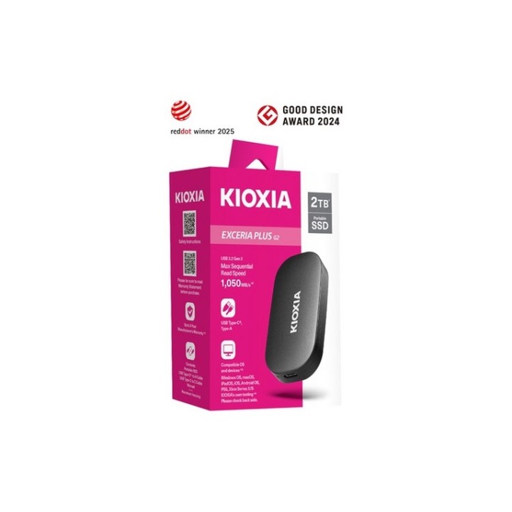 KIOXIA EXCERIA PLUS G2 - SSD - crittografato - 2 TB - esterno (portatile) - USB