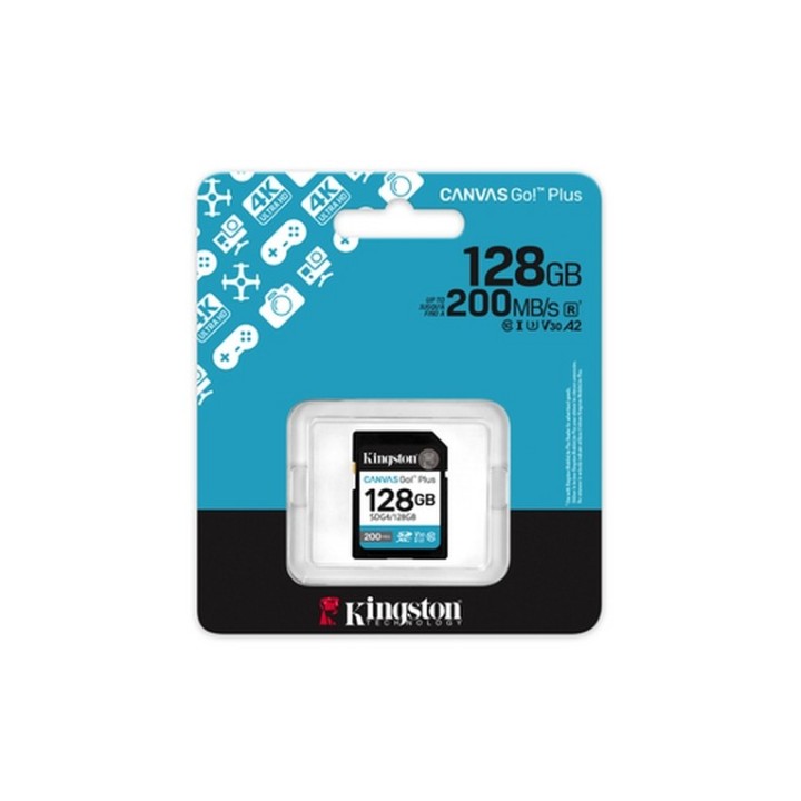 Kingston Canvas Go! Plus - Scheda di memoria flash - 128 GB - Video Class V30 / (SDG4/128GB)