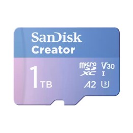 SanDisk Creator - Scheda di memoria flash (adattatore da microSDXC a SD in dotaz