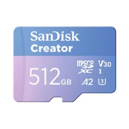 SanDisk Creator - Scheda di memoria flash (adattatore da microSDXC a SD in dotaz