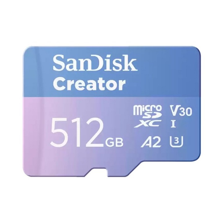 SanDisk Creator - Scheda di memoria flash (adattatore da microSDXC a SD in dotaz (SDSQXAV-512G-GN6MS)