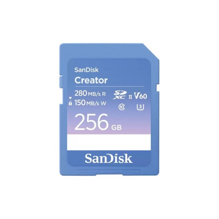 SanDisk Creator - Scheda di memoria flash - 256 GB - Video Class V60 / UHS-II U3 (SDSDXEP-256G-GNCIS)