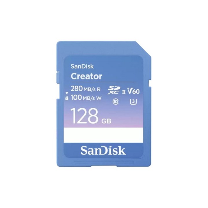 SanDisk Creator - Scheda di memoria flash - 128 GB - Video Class V60 / UHS-II U3 (SDSDXEP-128G-GNCIS)