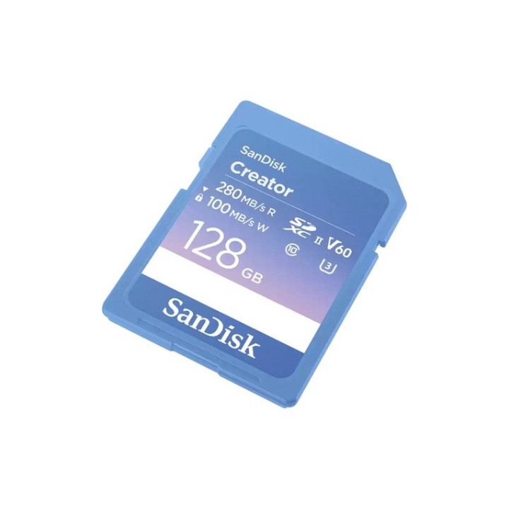SanDisk Creator - Scheda di memoria flash - 128 GB - Video Class V60 / UHS-II U3 (SDSDXEP-128G-GNCIS)