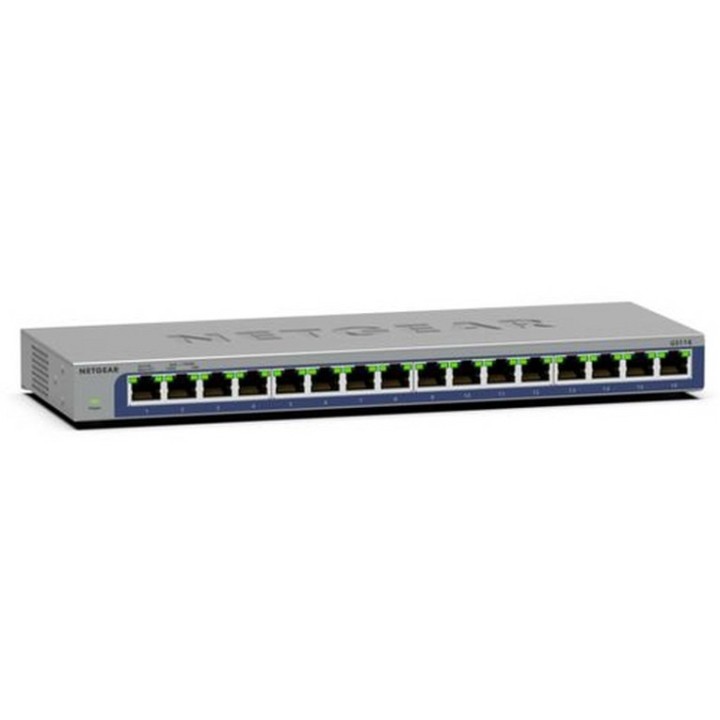 NETGEAR GS116v3 - Switch - unmanaged - 16 x 10/100/1000 - desktop, montaggio a p (GS116-300EUS)