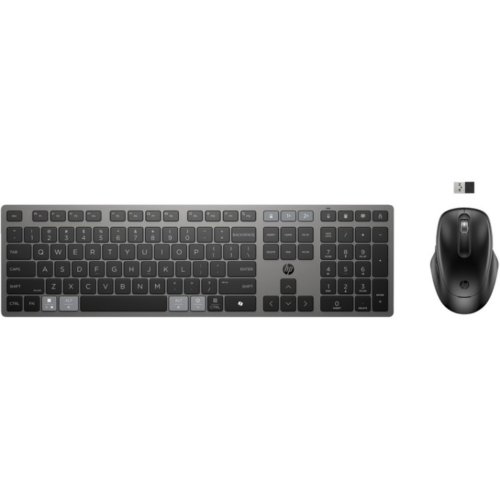 HP 725 - Set mouse e tastiera - multi-dispositivo, ricaricabile, profilo ultra b (9T5B0UTABZ)