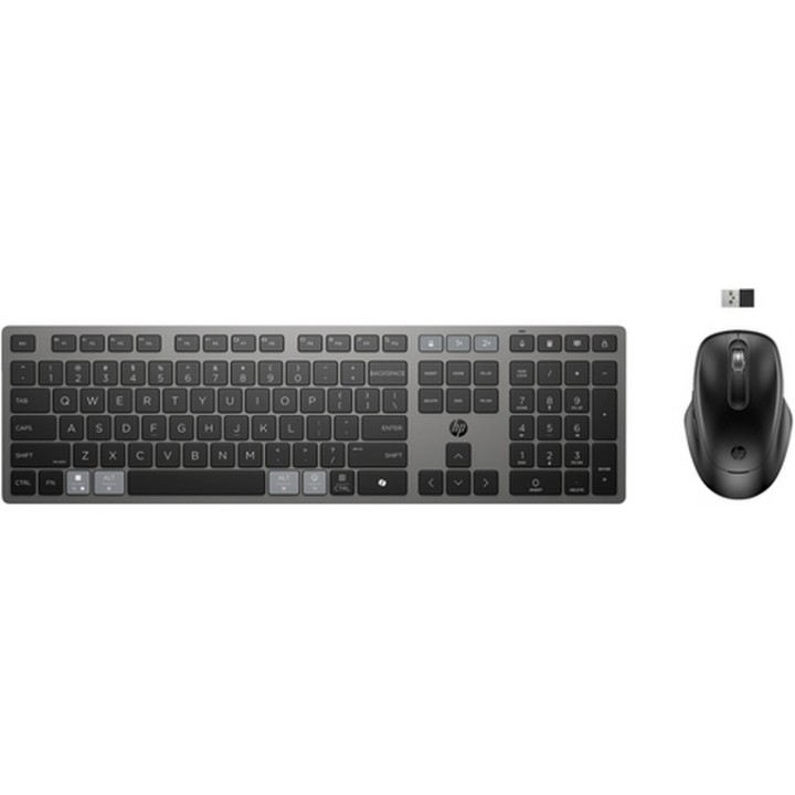 HP 725 - Set mouse e tastiera - multi-dispositivo, ricaricabile, profilo ultra b (9T5B0UTABZ)
