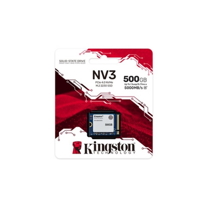 Kingston NV3 - SSD - 500 GB - interno - M.2 2230 - PCIe 4.0 x4 (NVMe) (SNV3SM3/500G)