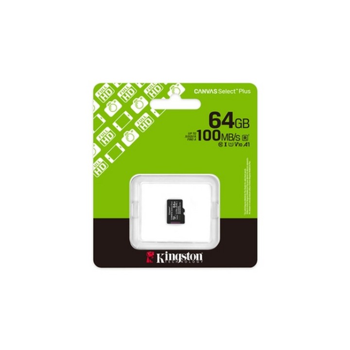 Kingston Canvas Select Plus - Scheda di memoria flash - 64 GB - A1 / Video Class (SDCS3/64GBSP)