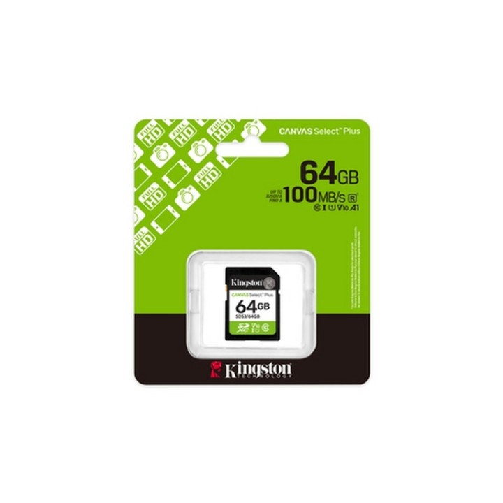 Kingston Canvas Select Plus - Scheda di memoria flash - 64 GB - Video Class V10 (SDS3/64GB)
