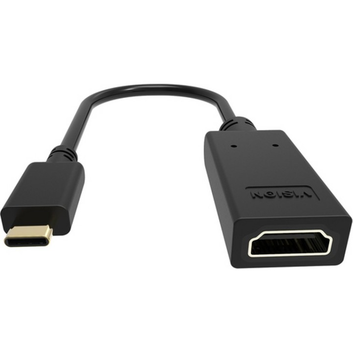 VISION - Adattatore video - USB-C maschio a HDMI femmina - nero - supporta 4K 60